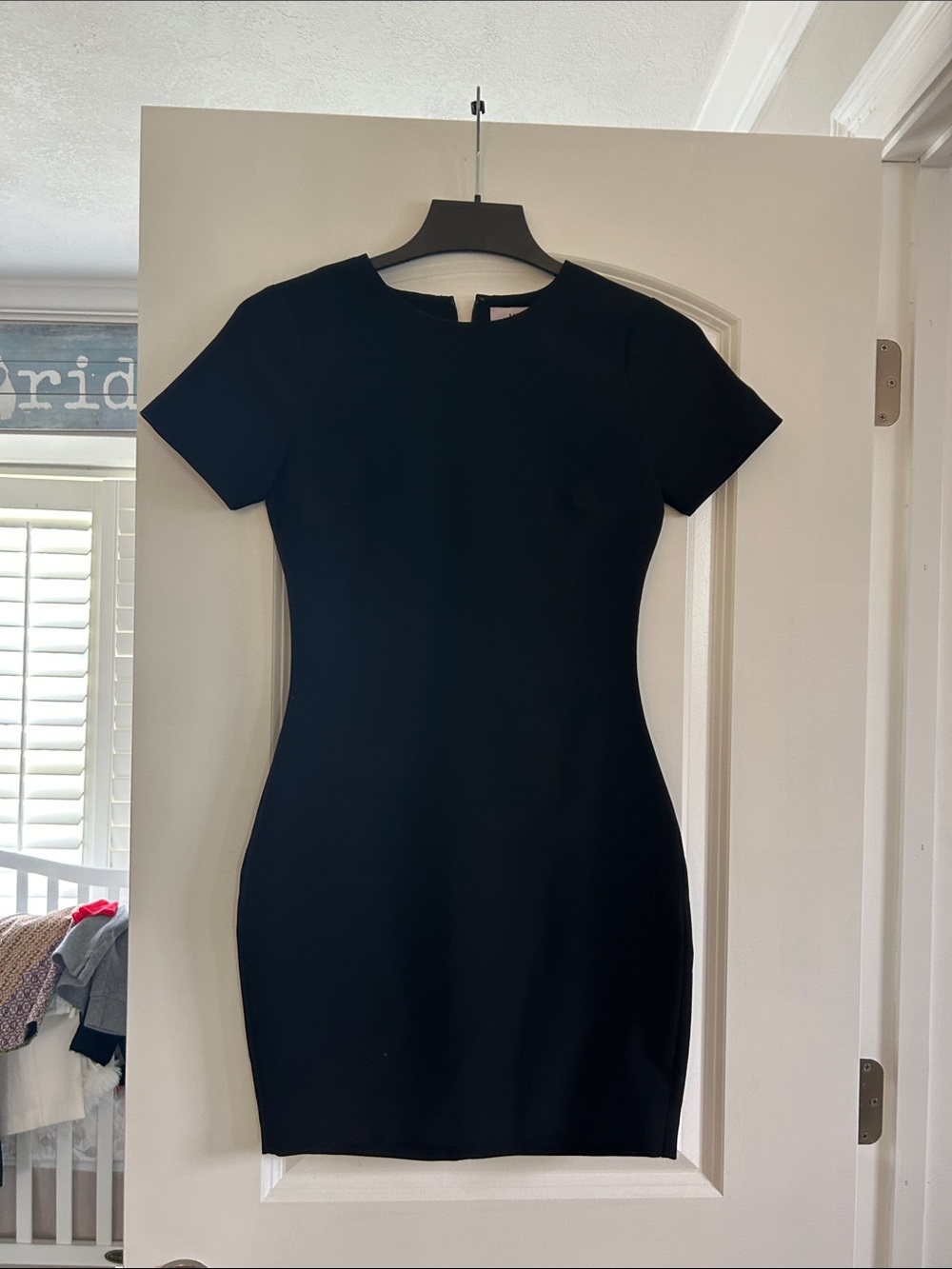 Likely Black Short Sleeve Mini Sheath Dress